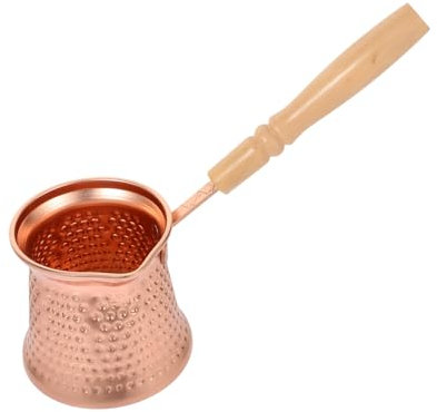 MAGICLULU Cafetière Turque Ibrik Alliage De Cuivre Poignée Bois Chauffe-lait Petite Marmite Usage Café