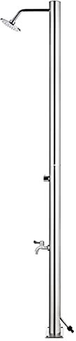 Homgoday Trädgårdsdusch, utomhuspool med duschhuvud och kran, pooldusch trädgårdsdusch rostfritt stål 215 cm