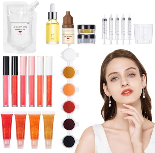 Lipgloss Making Kit, Lipgloss Zum Selber Machen, Lippenbalsam-Wissenschaftsset, Lipgloss Set Mädchen Selber Machen, Herstellungsset, Mädchen-Lipgloss-Set Lustiges Make-up-Geschenk Für Frauen