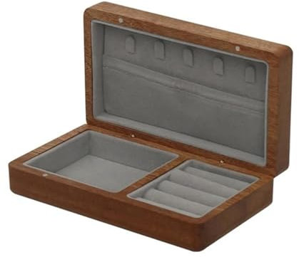 PDURMBUAB Schmuckaufbewahrung Schmuckschatulle Ehering Box Ohrring Ringe Aufbewahrungsbox Schmuck Organizer Box Schmuck Geschenk Verpackungsbox Schmuckbox Schmuckkästchen Klein(Gray)