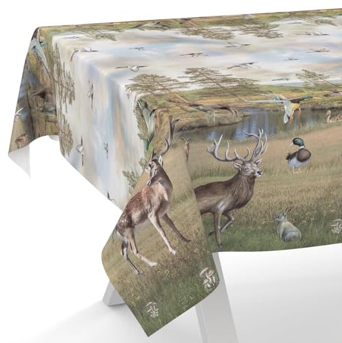 ANRO Wachstuchtischdecke Wachstischdecke Wachstuch Tischdecke abwaschbar Gartentischdecke Jagt Fotoprint 100x140cm Schnittkante