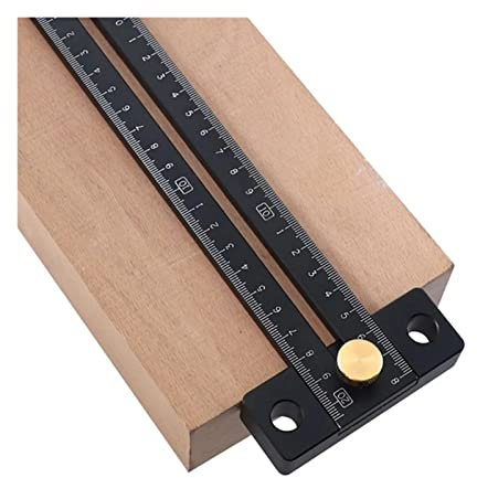 CCKUYT Woodworking Ruler Aluminum Alloy 180/280mm Scale Metric Measure Scribing Ruler T Shape Woodworking Carpentry Marking Tool Architect Ruler for Carpenter Work ruler