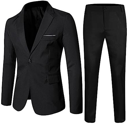 Generisch Ensemble de costume pour enfant garçon - Chemise à manches longues et pantalon avec poches - En coton - 2 pièces - Léger - Couleur unie - Décontracté - Ensemble de vêtements tendance pour