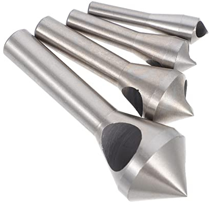 SHINEOFI 4pcs Countersink Drill Bit Set High-speed Steel Sturdy Chamfering Tool with Cone Hole Deburring Feature, Easy to Operate for Woodworking and Metal Drilling