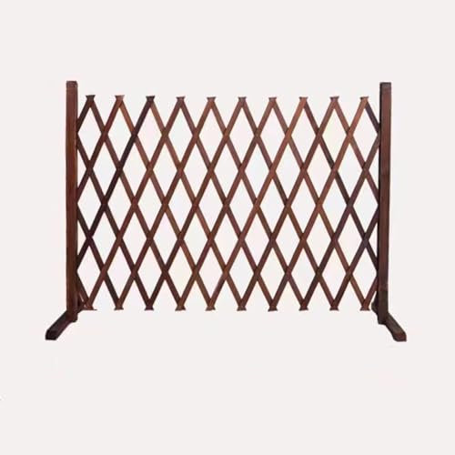 Valla de celosía de madera extensible, cerca de jardín, panel extensible, enrejado vertical, retráctil, para mascotas, pantalla independiente, panel anti-excavación para plantas trepadoras(Brown,47.24