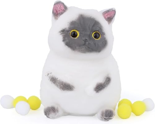 Süßes Quetschspielzeug für Katzen, Kleine Graue Weiche Katzen Stressbälle Tier Zappelspielzeug Lustiges Stressabbauendes Sensorisches Spielzeug für Kinder und Erwachsene Partygeschenke