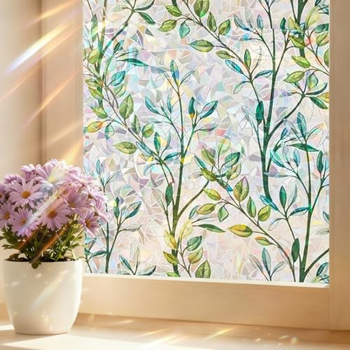 Shinfly Window Film Privacy, Stain Glass Window Film Self Adhesive, Privacy Film for Glass Windows Static Adhesive 44.5 x 200 cm, Stained Glass Window Film Anti-UV for Office Living Room