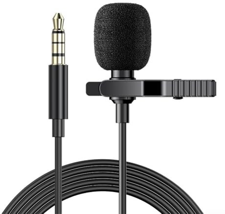 Micrófono Lavalier con reducción de ruido avanzada para audio profesional en vlogs, entrevistas y ASMR (conector de 3,5 mm)