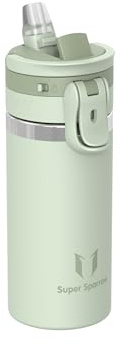 Sparrow Botella Agua Niños - 500ml - TouchFlow Acero Inoxidable Botella Termica con Pajita - Sin BPA Termo - Antifugas Cantimplora para Gimnasio, Deporte, Oficina