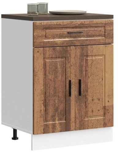 Emmtore Mueble bajo de Cocina Porto Madera Vieja Madera reconstituida 60 x 46 x 81.5 cm,Madera Antigua