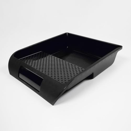 Veluxis Farbwanne 32 × 36 cm aus Kunststoff mit Tropfschutz | Für große und kleine Farbwalzen, strukturierte Abstreiffläche, robust und langlebig