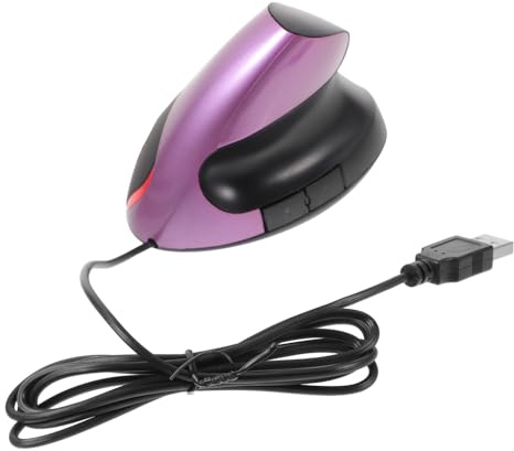BAZEITFLOW Souris Verticale USB Ergonomique à 5 Boutons Soutien Poignet | Abs Léger, Design Pourpre, Usage Ordinateur Portable et Bureau, Réglage Précis, Prise en Main Confortable