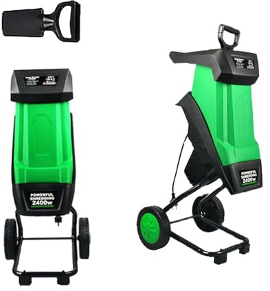 EPIKNOWEE Trituradora de Jardín Eléctrica de Grado Profesional Motor 2400W, Cuchilla Rotativa a 4500 RPM | Corte de Ramas Diámetro Máx. 40mm con Bolsa 50L para Fácil Limpieza de Residuos de Madera