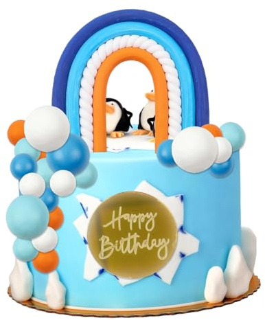 32-Piece Rainbow Cake Topper, Colourful Cake Decorations for Birthday Celebrations, DIY Baking Cupcake Cake Decorations for Birthday