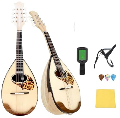 Mandolina Profesional Instrumento Musical Mandolina De Tono Alto Ocho Cuerdas En Forma Calabaza Madera Arce Hecho A Mano Profesional Adulto