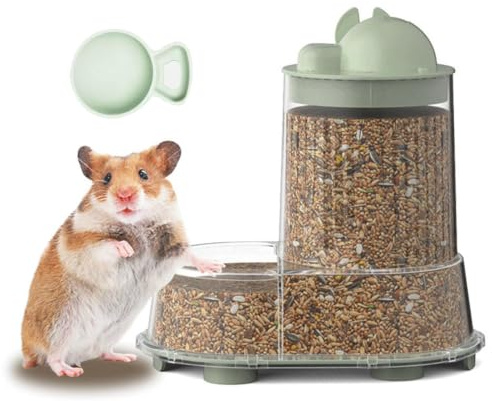 Gamelle d'eau pour Hamster Mangeoire Et Abreuvoir Détachable avec Rangement | Mangeoire Automatique Pour Lapin Adapté aux gerbilles, souris, hérissons, perroquets, furets, chinchillas
