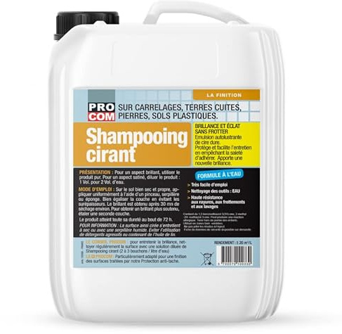 PRO COM Shampooing cirant pour carrelage, pierres naturelles, terres cuites, marbres, grés 1 litre