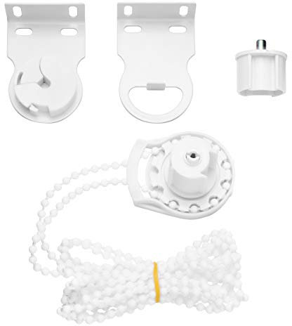 VORCOOL Roller Blind Fittings 28Mm - Replacement Repair Kit with Beaded Chain, Curtain Blind Accessories for Bathroom, Bedroom, Living Room, Office Windows (White)