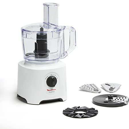 Moulinex Easy Force Robot multifonction, 700 W, 5 accessoires, 20 fonctions différentes, Capacité utile du bol 1,4 L, Réglages vitesses affichés sur chaque accessoire FP244110