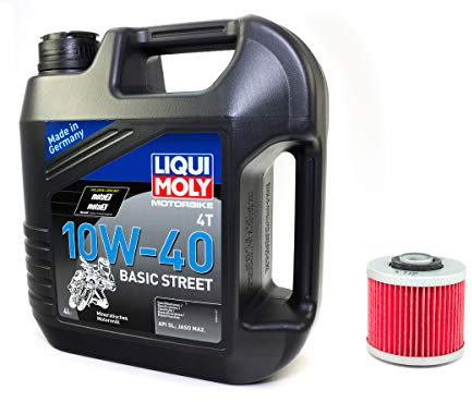 Motoröl Set mineralisch 10W40 4 Liter + Ölfilter KN145 für Derbi MZ/MUZ Sachs Yamaha 659 660 Baghira Mastiff Roadster BT MT-03 SR SZR TDM TRX TT XC