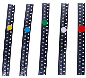 XIAN 100 Stück 5 Farben SMD 0805 LED Licht Rot Grün Blau Gelb Weiß Assotment Kit