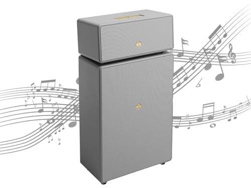 Audio Pro DRUMFIRE MK II Speakers - HiFi Stereo Sound - Bluetooth, WiFi, MultiRoom, Chromecast, Spotify Connect - Movies, Music, Gaming - Floor Standing Speakers - Grey