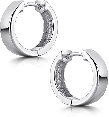 MATERIA by Matthias Wagner Klapp Creolen Silber 925 breit - 5mm / Ø15mm Ohrringe rhodiniert SO-441