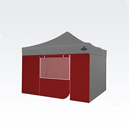 Zeltwand mit Eingang und Fenster (4m Wand für 4x4m Zelt, Rot)