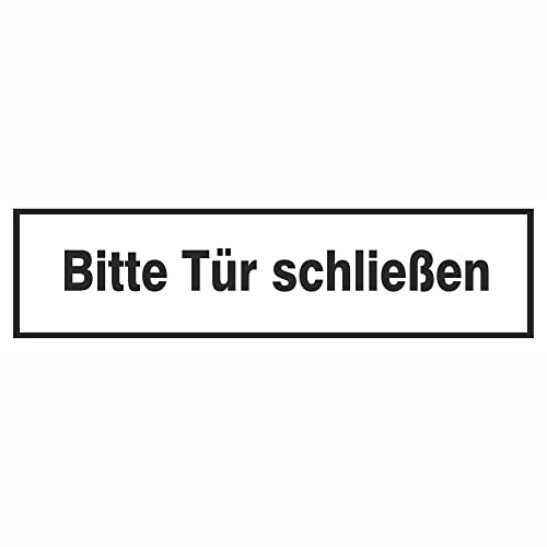 INDIGOS UG - Plaque en aluminium Dibond 3 mm - Veuillez fermer la porte - Panneau signalétique de l'entreprise, 25 x 7 cm - Avertissement - Sécurité - Hôtel, entreprise, maison