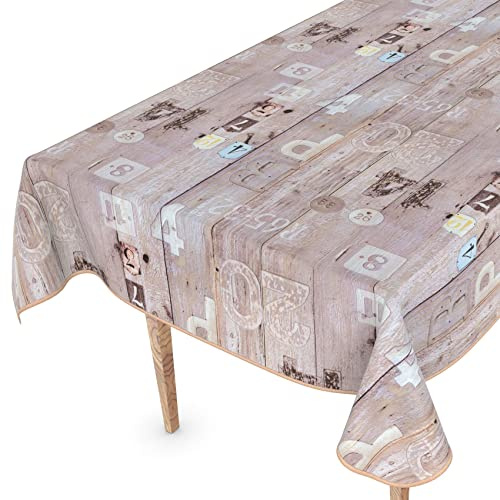 Wachstuchtischdecke Wachstuch Tischdecke abwaschbar Wachstischdecke Rechteck, rund, oval Premium Prägung Gartentischdecke Elegance 200x140cm mit Saum Dixie
