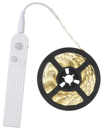 Ailgely LED Strip, 2 Meter 2W LED Streifen, 120 LED Lichtband, PIR-Bewegungssensor Menschliche Infrarotinduktions, Customed Verzögerungszeit, IP65 Wasserbeständigkeit, für Garderobenschrank