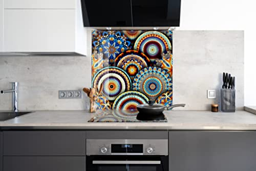 Myphotostation Mosaikfliesen, gehärtetes Glas, Spritzschutz für Küche, Dekor, Badezimmer, Wandschutz, Herd, Spritzschutz, Fliesenglas, Spritzschutz