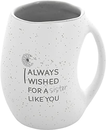 Pavilion Gift Company - I Always Wished For A Sister Like You 16 ounce Large Coffee Cup - Hand Warmer Coffee Mug, Huggable Hand Warming Mug, Sister Gift Ideas, Sister Mug, Gray