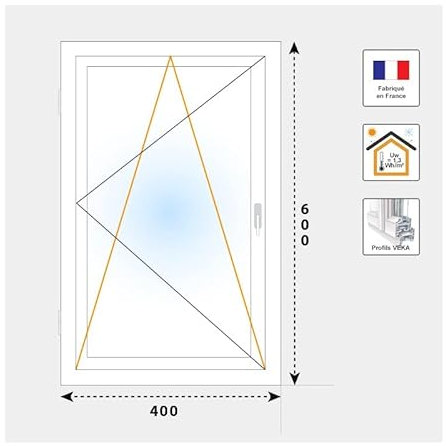 VOLET-MOUSTIQUAIRE Fenêtre PVC 1 vantail H 115 cm x L 80 cm