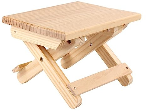 BESPORTBLE Wooden Foldable Stool Compact Size Small Fishing Chair Portable Taboret for Outdoor Activities Indoor Use Light Yellow