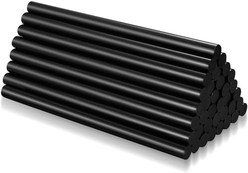 40 Piezas Ø11 mm Palos de Pegamento Caliente, 11 x 190 mm Barras de Pegamento Caliente Transparentes, Pegatinas de Pegamento Termofusible para Pistolas de Pegamento Caliente Pequeñas Negro