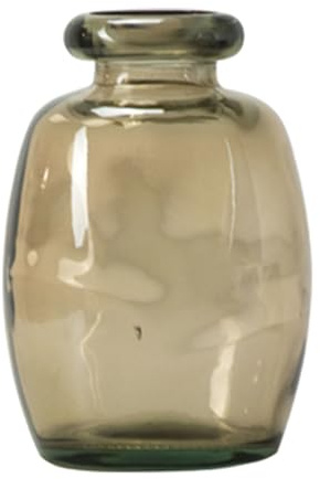 Fuchs Design PureCycle Arona Glasvase Grau – Größe S, 16 cm hoch, Ø 11,5 cm, aus recyceltem Glas