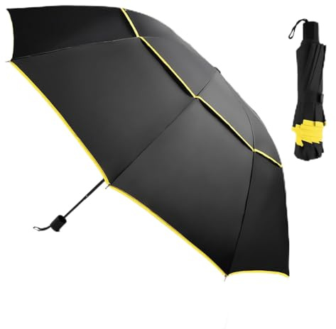 Kalolary 47 Zoll Extra übergroße Große Kompakte Golfschirme, UPF50+ Foldable Doppel Baldachin Ventiled Windfestes Wasserdicht übergroße Regenschirm für Frauen & Männer