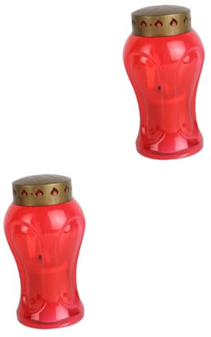 BESPORTBLE 2pezzi Candela Led Flameless Decorativa Per Cimitero Luce Religiosa Per Occasioni Speciali Alimentata Batteria Design Compatto e Sicuro Senza Fumi Per e Interni