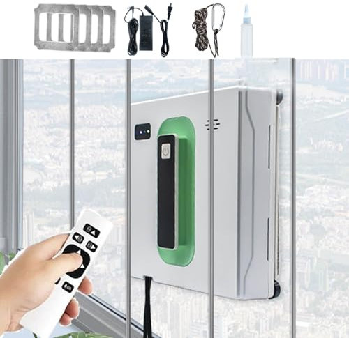 CNAOHGHN Window Cleaner Robot, 2500pa Window Sweeper, Ups Power Shut Resistance 20 Minutes, Smart Glass Cleaning Robot-double Water Purifiing/double Controller/Spot Cleaning/50ml Water Tank