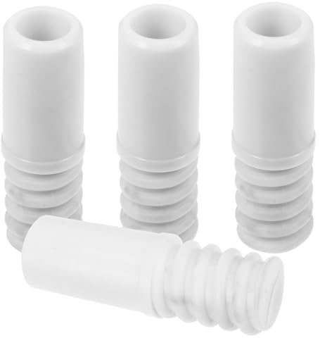 PLAFOPE 4pcs Threaded Tip Replacement for Mop and Broom Handle Threaded End White 19mm Plastic Compatible Metal Extension Poles for Household Cleaning Tools