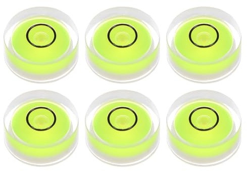 QUARKZMAN 6 Piezas Nivel de Burbuja Redondo 15x6mm Mini Niveles de Mira Circular Espiritual para Nivelar Trípode de Cámara Telescopio Taller Tocadiscos Marcos de Imágenes, Verde
