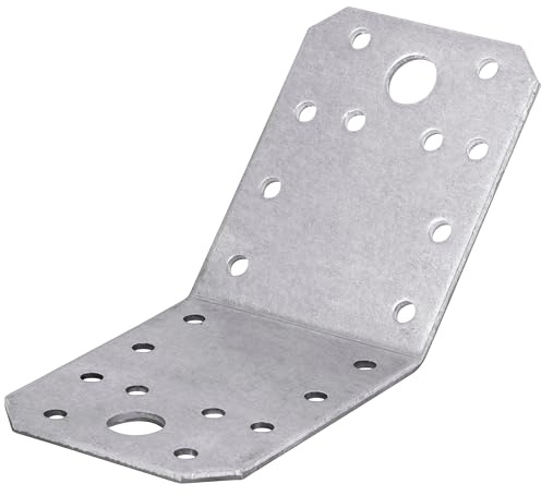 Parotec 10 Équerres métalliques 135° renforcées pour montage, fixation poteau bois, 70 x 70 x 55 x 2,5 mm, connecteur bois, acier galvanisé, équerre de fixation pour charpente