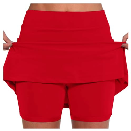 Gonna da Tennis Donna con Tasche Gonna Sportiva 2 in 1 da Donna con Pantaloncini Interna Gonna Elastica Corta Gonnapantalone Donna a Vita Alta per Golf Jogging Corsa Adatto per Lo Sport e Il Fitness