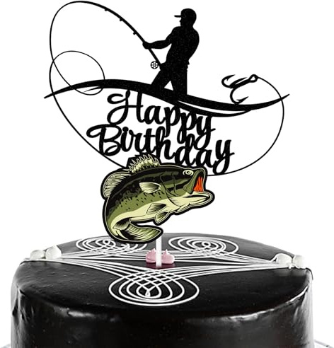 Moguri Angler Cake Topper, fische, angeln, tortendeko, angler, geburtstag, kuchendeko, tortenaufleger, topper, fische, angeln, geburtstag, tortendeko