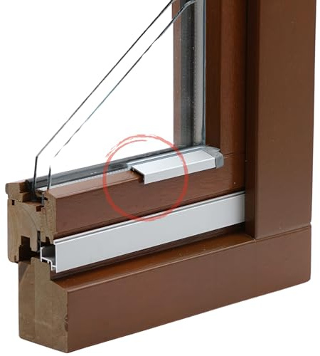 Flügelabdeckprofil Wetterschenkel Aluminium Alu Schutz Leiste Holz Fenster Silikon F16 Hub-Fenster (Dunkelbronze, 100 cm)