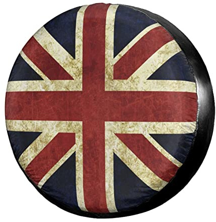 Wheel Covers Protection, Vintage Union Jack British Flag Tough Wheel Tire Cover Universal Spare Tyre Cover For Truck Wheel Vehicles 16 inch
