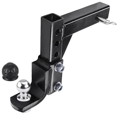 attelage remorque Attelage de remorque réglable à 4 niveaux pour récepteur de 2 avec boule de 50 mm Pièces de camping-car Accessoires de caravane de camping-car remorque voiture(Set With 2 Inch Ball)