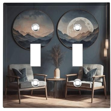 La luce splende nella stanza 2 bande doppia interruttore copertura decorativa interruttore della luce piastra elettrica per camera da letto cucina decorazione casa 11,4 x 11,7 cm