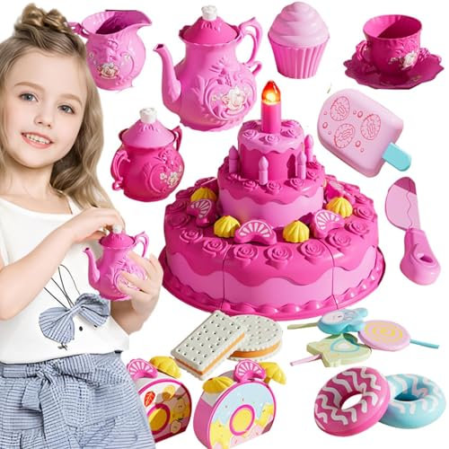 Geburtstagskuchen-Spielzeug, gefälschter Geburtstagskuchen | Realistisches Spiellebensmittel-Set Spielzeug-Geburtstagstorte,Geburtstagsspielzeug, Kuchenspielzeug mit Tonlicht für Zuhause, Geburtstag,